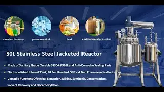 50L Jacketed Stainless Steel Reactor with Aeration Pipe and Cleaning Ball To the USA