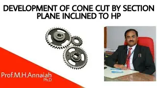 DEVELOPMENT OF A CONE CUT BY SECTION PLANE INCLINED TO HP