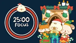 Pomodoro Timer 4x25 | 5 HOURS STUDY WITH ME | Christmas Lofi Music 🎅🎄🎁✨| ADHD Music🎧