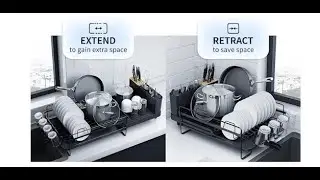 Large Kitsure Dish Drying Rack - Extendable Dish Rack, Dish Rack