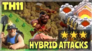 Th11 HYBRID ATTACK DESTROYS ANY BASE! Th11 Miner Hog Attack Strategy 2020.Best clashofclans attacks.