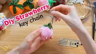 Diy craft a cute strawberry keychain from pipe cleaners || Craft art