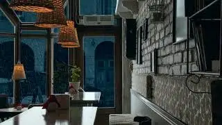 Relaxing Rain While Inside a Cafe