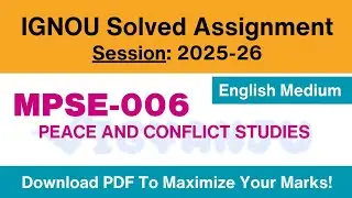 IGNOU MPSE 006 Solved Assignment 2025-26 English Medium