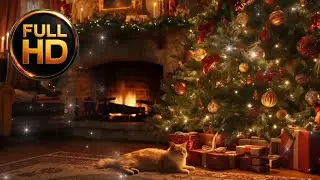Новогодний вечер с котом, джазом и камином 🎄🔥😺 | New Year Evening with a Cat, Jazz & Fireplace