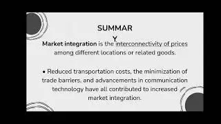 Video Reporting: Regional and Global Market Integration (PART 5)