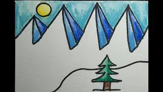 How To Paint Winter Scenery Easy Step By Step | Painting Polar Landscape For Beginners Very Easy