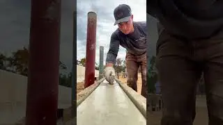 Finishing a curb. #construction #concrete #satisfying #work #concretefinishing #finishing #edging