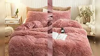Plush Shaggy Duvet Cover Set Luxury Ultra Soft Crystal Velvet Bedding Sets 3 Pieces（1 Faux Fur Duvet