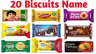 20 Biscuit Names 🍪 | 20 बिस्कुट के नाम English और Hindi में | Kids Learning Video