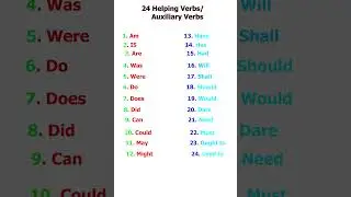 24 Auxiliary verb Helping Verbs #english #verb