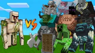 All mutant creatures vs op mutant iron golem || which one is the strongest || Minecraft full fight.