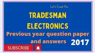 #Tradesman Electronics#2017#previous year question paper and answers #2022 #kpsc@Dreamwithme-6579