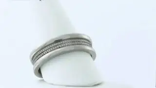 Millgrain Grooved Polished Titanium Ring (7mm)