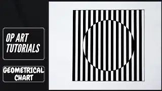 How To Draw Geometrical Chart || Op Art || Black and White || Easy || Measurements