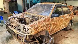 🚗 Epic Restoration of Abandoned 1991 KIA PRIDE | From Rust to Showroom Shine ✨🎨