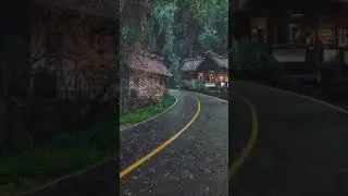 rainy village road (no copyright) #shorts