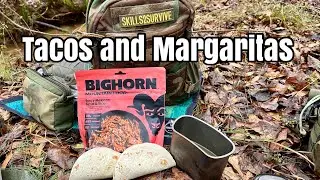 Bushcraft Tacos and Bushcraft Margaritas !  Bighorn Mountain Food Spicy Birria and Rice