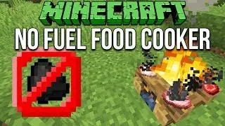 Minecraft 1.14 No Fuel Automatic Food Cooker Tutorial (17K+ per hour)