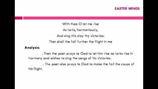 EASTER WINGS BY GEORGE HERBERT, LINE BY LINE EXPAIN IN HINDI