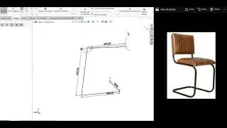 Croquis 3D en estructura de silla