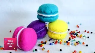 Felt Macaron Plush - DIY: How to make easy felt macaron plush / Felt Crafts -  felt food.