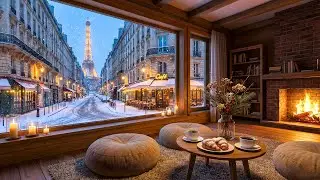 Paris Winter Jazz ☕ Warm Coffee Ambience & Soft Jazz Piano for Work, Focus, Relax ❄️ Cozy Jazz Radio
