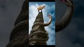 Goats vs Snake 🐍 #nature #wildlife #ai  #snake #python #trending #trendingshorts  #wildlife #goat