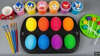 Satisfying Video DIY How To Make Rainbow Lollipop Sprunki EGGS Disney Pixar Car & Glitter Slime ASMR