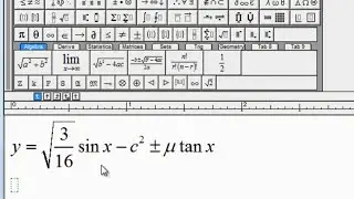 Using MathType to make a mathematical formula