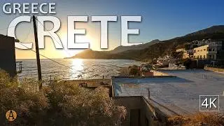 Greece | Crete | Sunset walk through the backstreets of Plakias | Summer & Sea | ASMR for Relax | 4K