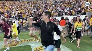 ASU fans storm field after the 26-22 win over No. 7 Texas Tech