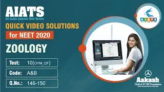 AIATS TEST 10 code A B For XII Studying Students ZOOLOGY MEDICAL 2021 Q 146 to 150