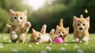 Cute Kitten Sounds 😻 | Meowing for Mom & Playing with Farm Animals | Adorable Kitten Adventures