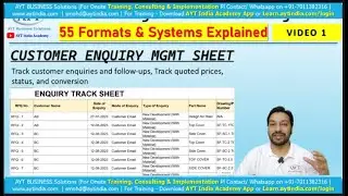 Customer Enquiry Management Excel Sheet | Order Planning | Factory Management System (FMS)