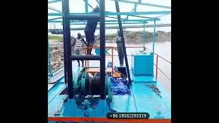 Nigeria 10 inch Sand Pump Boat Sand Dredging Platform Dredger With Dredging pipeline