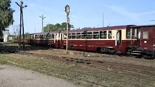 Lxd2-478+skład Turystyczny (Nadmorska Kolej Wąskotorowa) - przygotowanie składu do jazdy rozkładowej