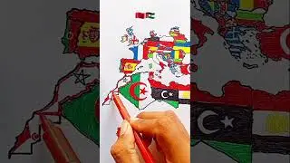Draw Flag Map of Morocco 🇲🇦 #morocco #westernsahara