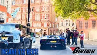 CRAZY GINTANI LAMBORGHINI AVENTADOR SV DESTROYS London! *INSANE V12 SOUNDS & REACTIONS!
