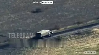 Поражение российского грузовика немецкой миной DM22
