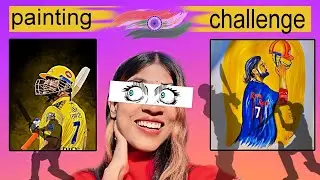 painting Ms Dhoni into Pandit Ms Dhoni 😱adding our Hindu culture into painting 🕉✨️#painting #video