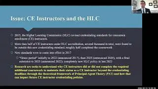 Concurrent Enrollment (CE) Instructors and the Fallout of the HLC CE Credentialing Clarification