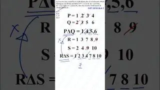 CAT Question in 60 seconds| CAT 2018 slot 2 | Set Theory 01 | #catpyqdaily #catpyq #catprep