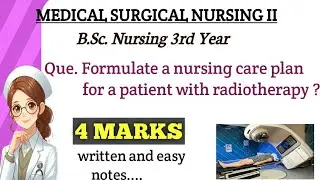 Nursing care plan for patient with Radiotherapy ! MSN - ll ! B.Sc. & GNM ! #nursing #education 