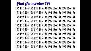 Find the Number 199 #iq #iqtest #gk #focus #general