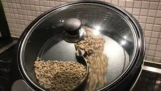 Electric coffee roaster on 45 degree angle