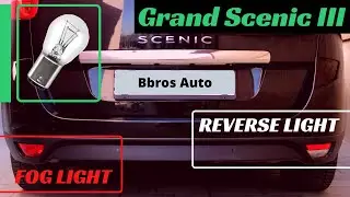 Как заменить фонарь заднего хода (+ противотуманный фонарь) - Renault GRAND SCENIC 3 - Замена зад...