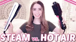 Battle for BEST HAIR STRAIGHTENER 2021 | Revlon Hair Dryer Brush vs. L'Oreal Steampod 3.0