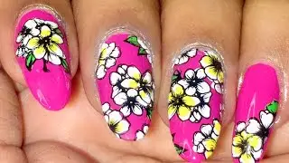 FLORAL NAILART/REVERSE STAMPING with BORNPRETTY-PUREWORLD L001/NY BAE/PURPLLE/BeautyBeam86