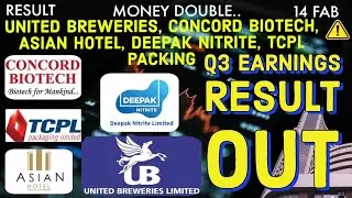 UNITED BREWERIES, CONCORD BIOTECH, ASIAN HOTEL, DEEPAK NITRITE, TCPL Q3 RESULT OUT #zeebusiness